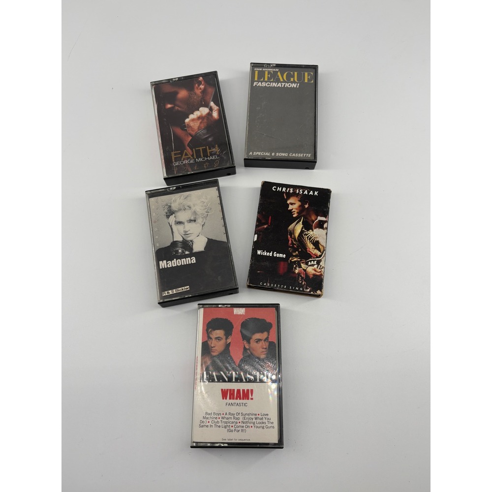 Vintage Cassette Tape Lot George Michael Madonna Wham Human League Chris Isaak